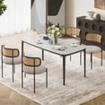 thumbnail image 6 of Nmkwnr Pack of 2 Rattan Back Dining Chair with Metal Legs, Modern Upholstered Accent Chair for Dining Room, Living Room, Light Gray, 6 of 9