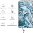 thumbnail image 3 of Cortina De Ducha De Mármol, Juego De Cortinas De Baño De Roca Mineral Con Textura Espiral De Acuarela Abstracta Azul Con 12 Ganchos, Tela Impermeable 72 X 72 Pulgadas (180 X 1.) Afortunado Sencillez, 3 of 4