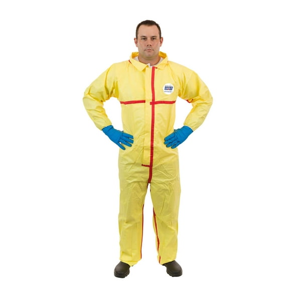 ChemSplash® 1, Chemical Splash Coverall, Elastic Wrist, Open Ankle, Taped Seams, Elastic Back