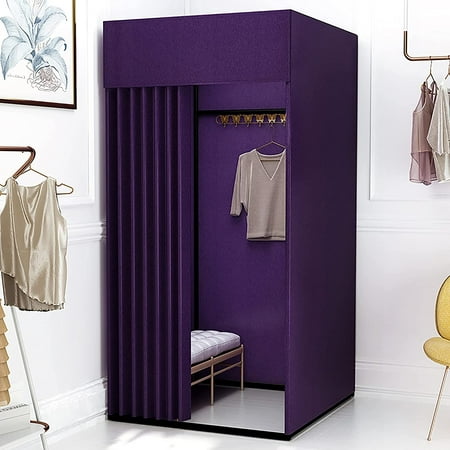 

BBNBDMZ Clothing Store Fitting Room Portable Dressing Room Frame with Curtain and Hook Changing Room for Clothing Store Boutiques Office Temporary Privacy Space Easy to Assemble ( C