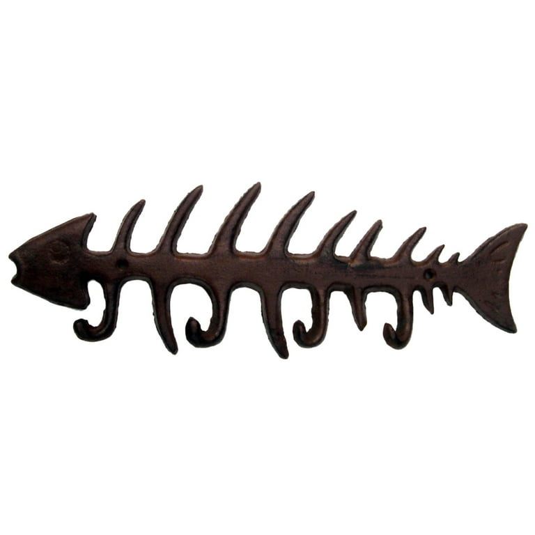 Metal Fishbone Wall Key or Hat Rack Cabin Decor Fishing Gift Metal Fishbone Wall Key or Hat Rack Cabin Decor Fishing Gift