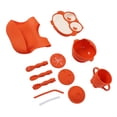 thumbnail image 4 of Kit de Bol d'Alimentation pour Bébé, Forte Aspiration Bébé Led Sevrage Fournit Forme de Hibou pour le Vert de Table, Orange, 4 of 8