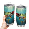 thumbnail image 3 of Vaso Oasisdream de acero inoxidable de 600 ml con estampado de peces, 3 of 6
