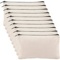 thumbnail image 1 of FloreceBien Paquete de 10 bolsas en blanco para manualidades, estuche de lona para lápices, bolsa de lona de algodón para facturas, bolsa de maquillaje, bolsa de cosméticos, bolsa de aseo multiusos, 1 of 5