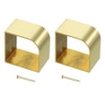 thumbnail image 1 of Uxcell 2 Pcs Cubierta de Pata de Mueble de Latón, 1.65 x 1.77 x 1.18 Pulgadas, Cubiertas de Pata en Forma de U Doradas para Proteger el Suelo de Sillas, Mesas, Sofás, Camas, 1 of 6