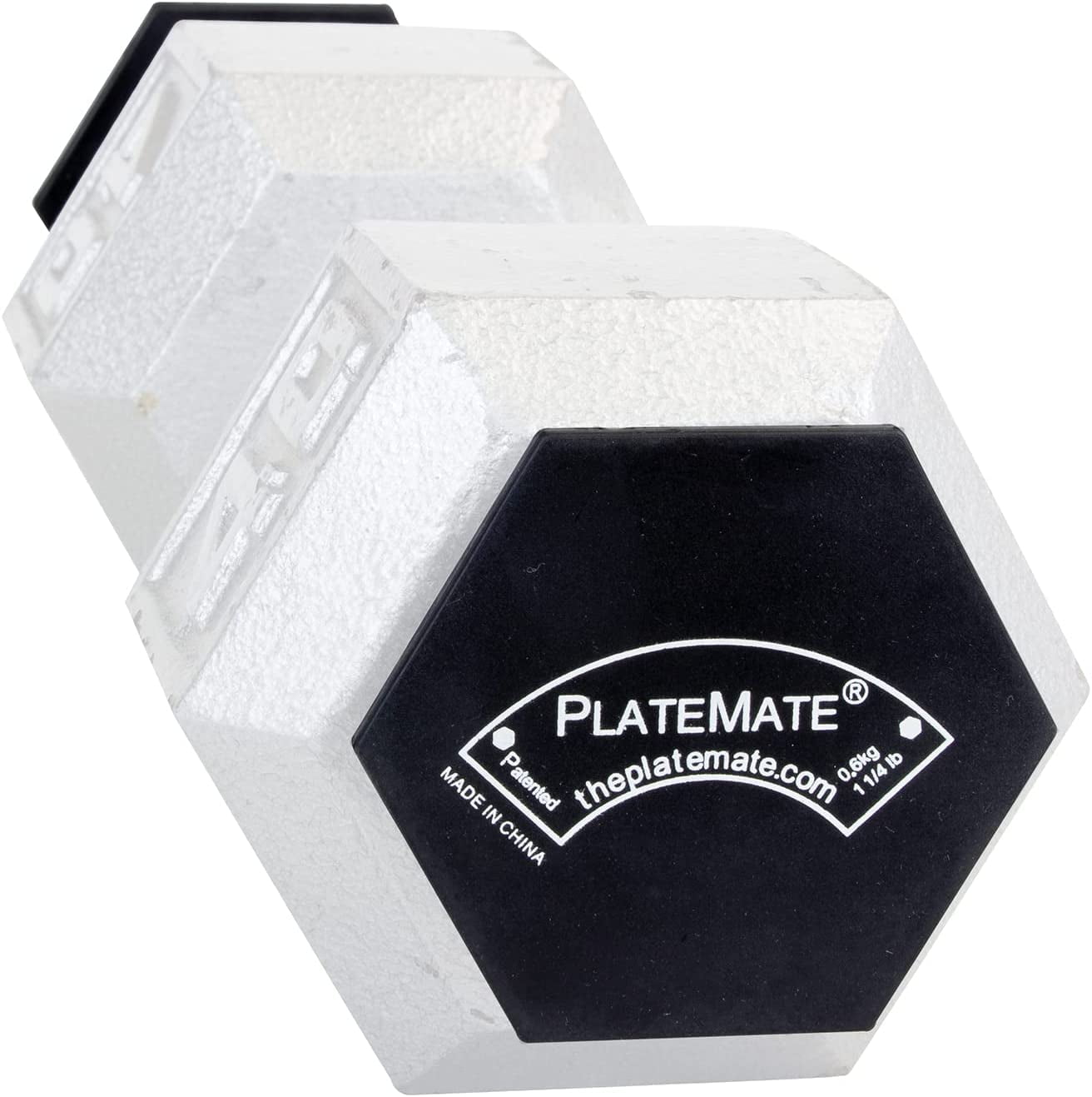 The PlateMate 1.25 lb Hex -Magnetic Weight Plate for Hex Style Dumbbells | Pair | Black
