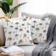 thumbnail image 2 of Waterproof Throw Pillow Covers Set of 2, 24x24 Inch Palm Trees Decorative Pillowcases Outdoor Pillow Slip Cushion Covers Set for Couch Tent Watercolor Tropical Flamingo Summer, 2 of 7