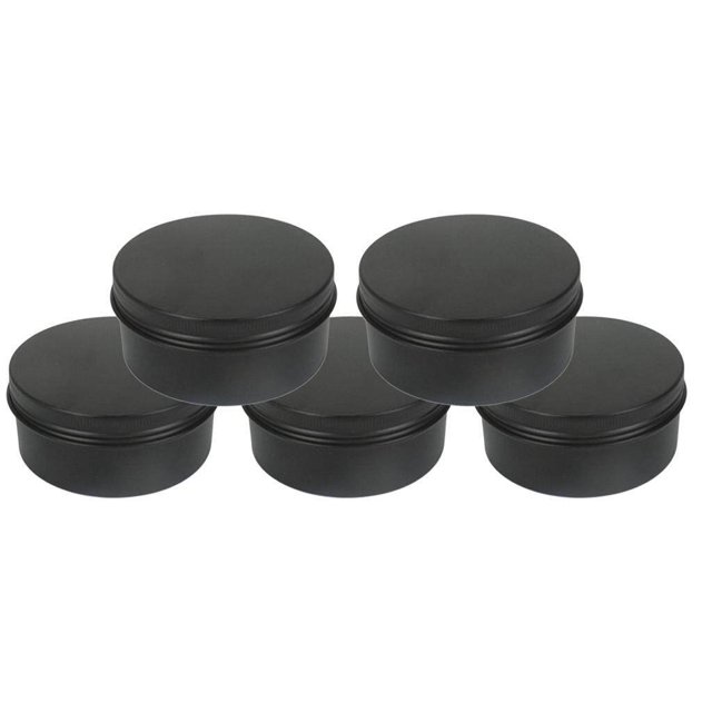 pitrice 5 Pcs Pots en Aluminium Vides Couvercle à Vis Cosmétique Contenants Baume à Lèvres 150ml