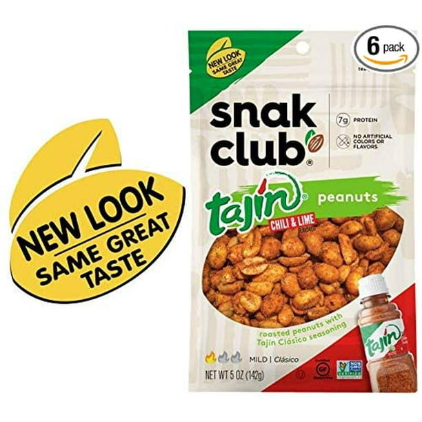 Snak Club Tajin Clasico Peanuts, 5oz., 6Count