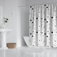 thumbnail image 2 of White Black Cat Planet Star Moon Pattern Shower Curtain 72"x84" ,Bathroom Decorative Shower Curtains Set with 12 Hooks,Modern Waterproof Washable Shower Curtain, 2 of 6