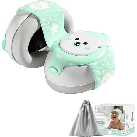 Baby Earmuffs,Bear Infant Headphones Noise Cancelling Baby Ear Protection with Adjustable Headband Baby Sound Proof Headphones, Baby Travel Essentials for Travel/Sleep/Plane/Noisy Event