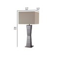 thumbnail image 5 of Table Lamp with Mirrored Tower Design Body, Silver - Saltoro Sherpi, 5 of 5