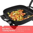 thumbnail image 6 of 12 x 12 Inch Nonstick Ceramic Electric Skillet with Glass Lid, Aluminum Body, 1400-Watts, Adjustable Temperature Controller Goes Up to 460 Degrees for Fry, Bake, Steam or Simmer, Easy to Clean, 6 of 7