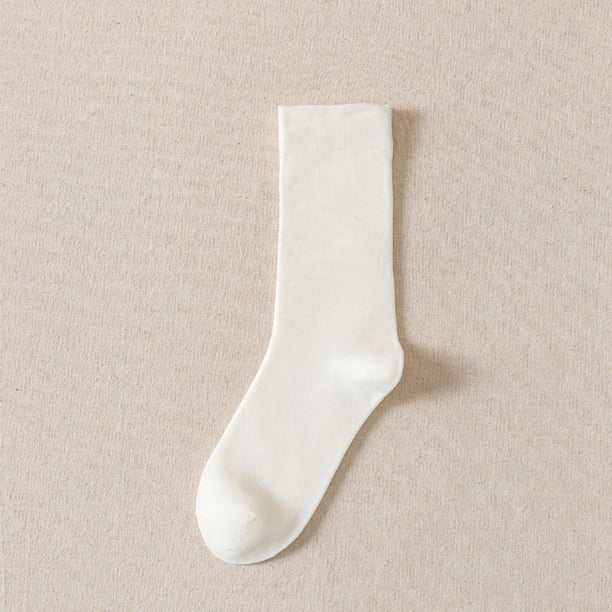 Nvzi 10 pares de calcetines de algodón para mujer, calcetines de vestir finos, suaves, cómodos y transpirables, calcetines por encima del tobillo para negocios (blanco)