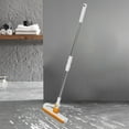 thumbnail image 1 of Floor Scrub Brush With Long Handle , 2 In 1 Scrape And Brush,Tub And Tile Brush For Cleaning Bathroom, Patio, Kitchen, Wall, 1 of 9