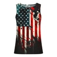 thumbnail image 4 of Vivianyo HD Men's American Flag Print Tank Top Summer Casual Sports Sleeveless Round Neck Patriotic T-Shirt Quick Dry Athletic Gym Active T Shirt Moisture Wicking Tank Top, 4 of 4