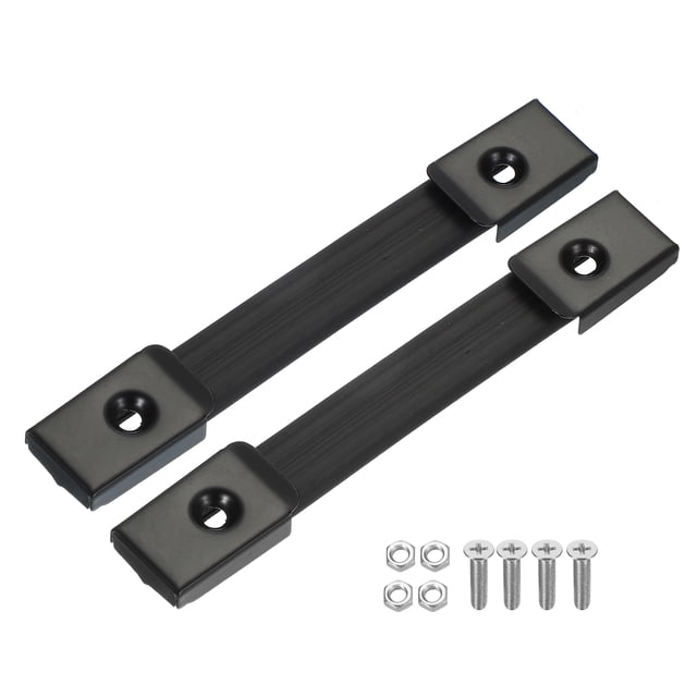 Uxcell 6.3 Inch Rubber Handle Strap Replacement with Metal End Caps, Black 2Pcs
