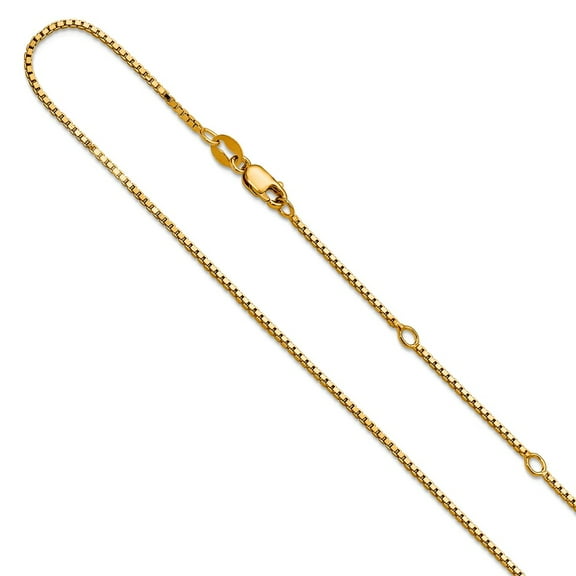 Gold Plated 1.1mm Box 1in 1 Inch Adjustable Chain Necklace 16 Inch Chain Necklace for Women and Men