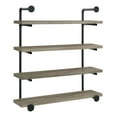 Black and Grey Driftwood 4tier Wall Shelf 4 + Black+Grey + Gray