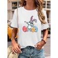 thumbnail image 1 of Easter Wearing Sunglasses Playing Cool Dancing Bunny Egg Print Round Neck T-Shirt, Stretch Short Sleeve, 1 of 7