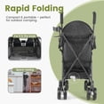 thumbnail image 4 of Baby Stroller, Umbrella Stroller with Foldable Pushchair with Adjustable Canopy, Folding Infant Newborn Pram Stroller with Storage Basket, Cup Holder, Suspension Wheels for Infants (Black), 4 of 6