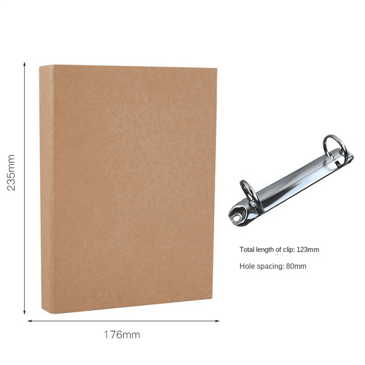6Pcs A5 Refillable Ring Binder,A5 Kraft Paper Binder Tray with 2 Rings to Add Loose Sheets,A5 Kraft Paper Folders