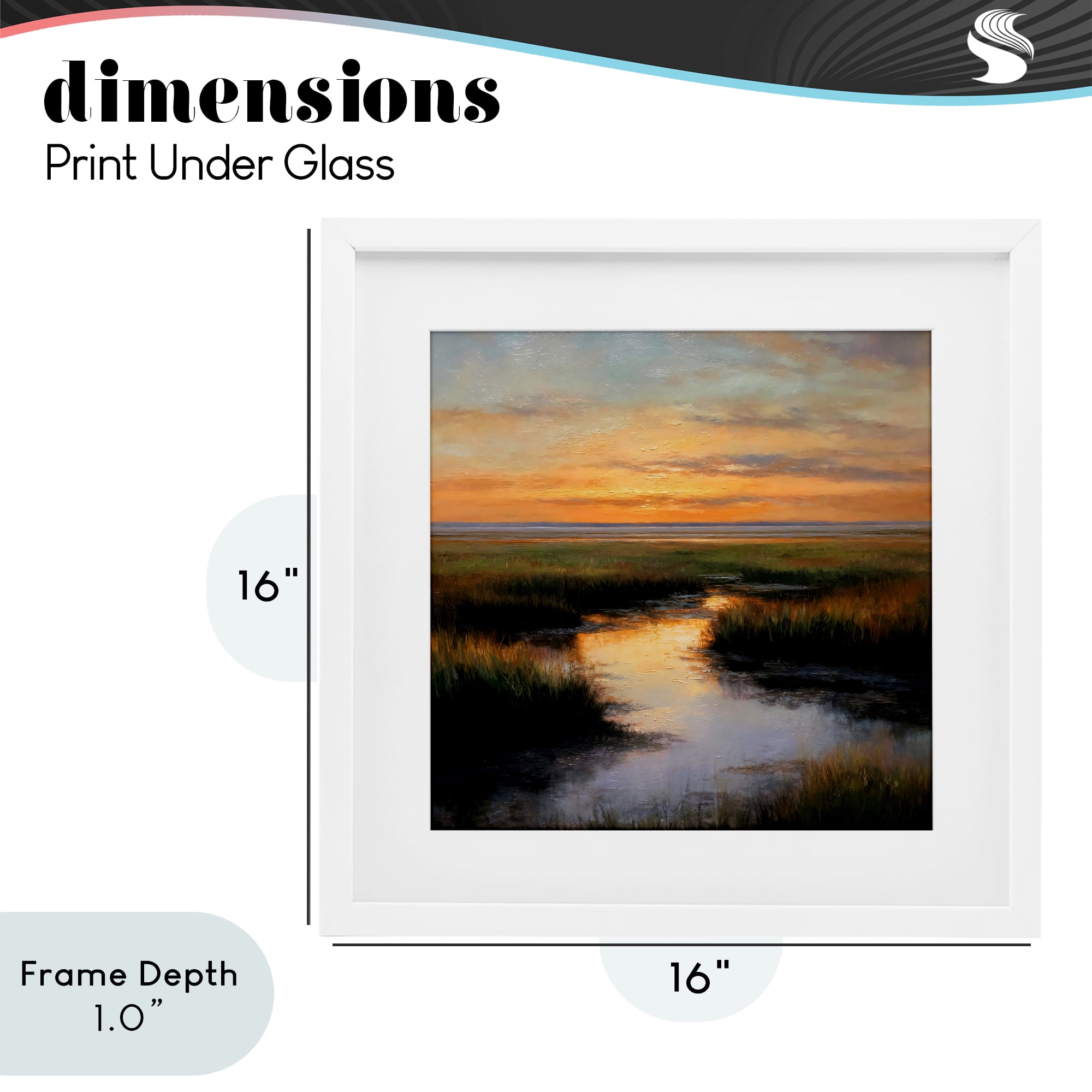 Stupell Industries Warm Marshland Sunset White Framed Print Under Glass, design by Petal Prints Design