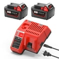 thumbnail image 1 of Batería FORBETER 18V 5.0Ah Paquete de 2 con Cargador 110V, 1 of 8