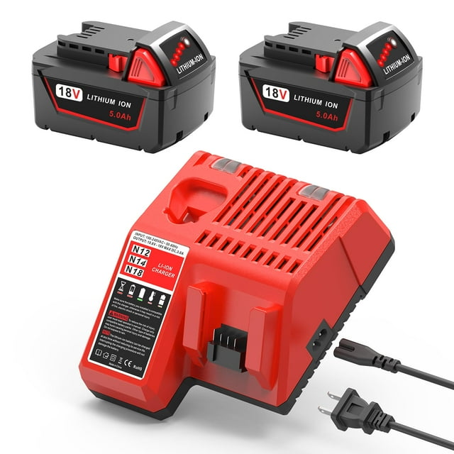 Batería FORBETER 18V 5.0Ah Paquete de 2 con Cargador 110V