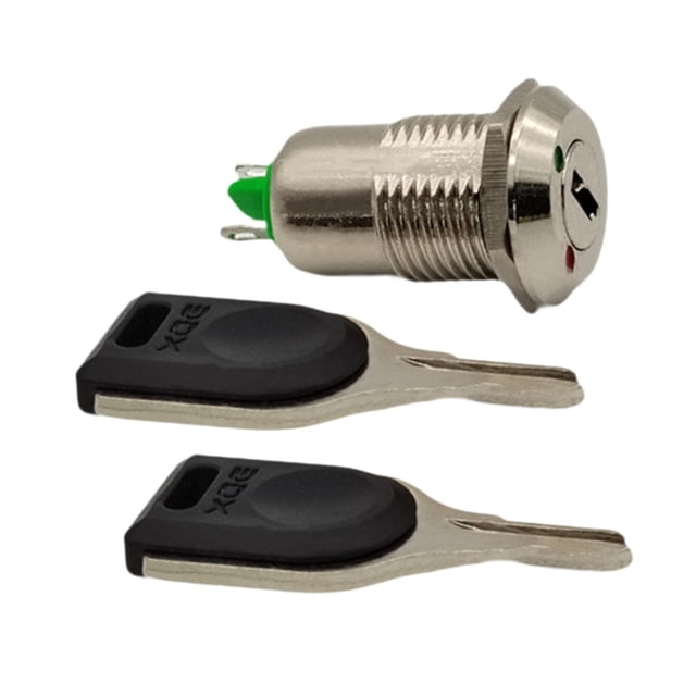 Interruptor de llave electrónico de metal con 2 llaves, portátil, práctico, multifuncional, cómodo y resistente, cerradura para teléfono de 12 mm, 2