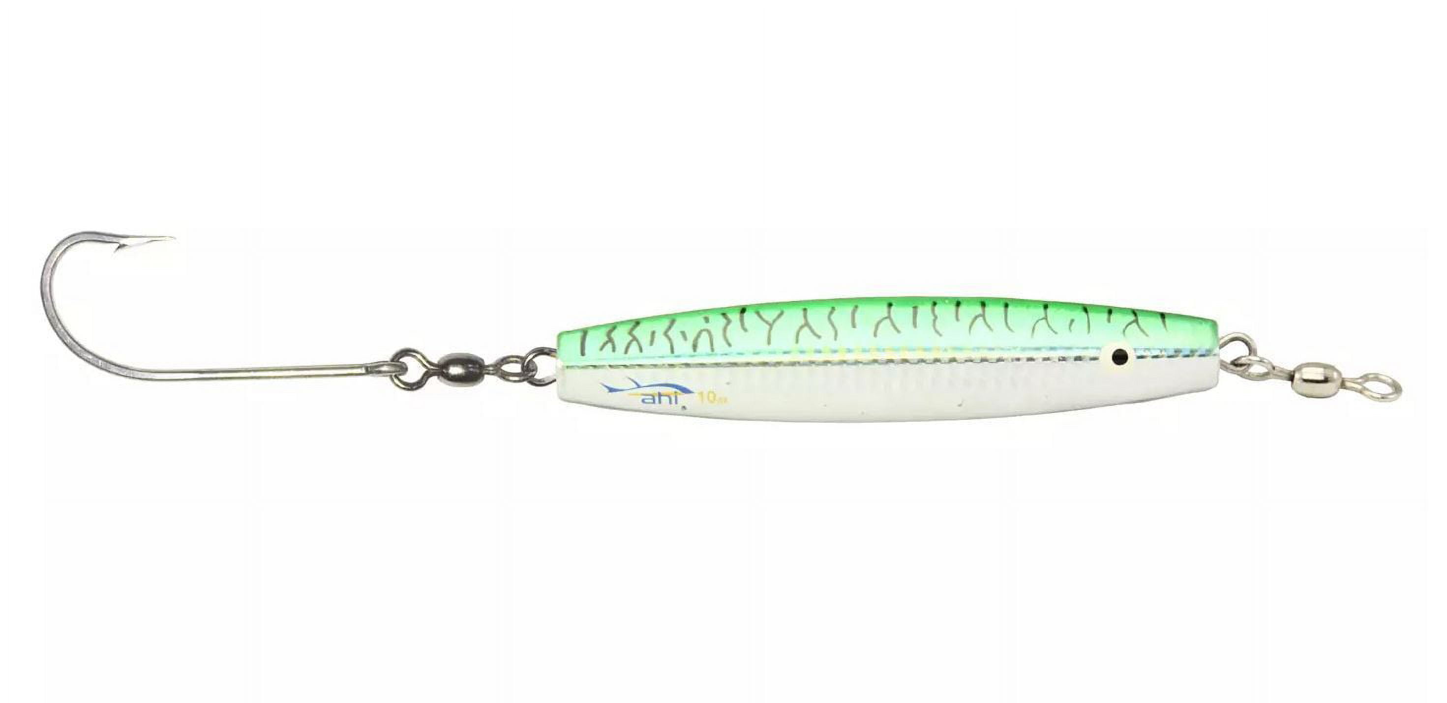 Ahi USA Assault Diamond Jig with Glow Eyes and Single Hook, Silver Flash, 2-Ounce Multi-Colored