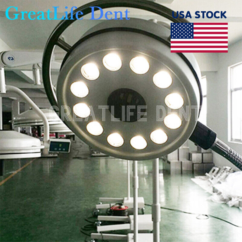 GreatLife Dent USA Stock 36W 12Led Mobile Examination Light Shadowless Surgical Medical Lamp Operating FDA
