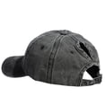 thumbnail image 2 of HOMEIORA Ponytail Hats Womens Washed Distressed Baseball Cap High Ponycaps Cotton Dad Hat with Ponytail Hole - Black, 1 Pack, 2 of 7