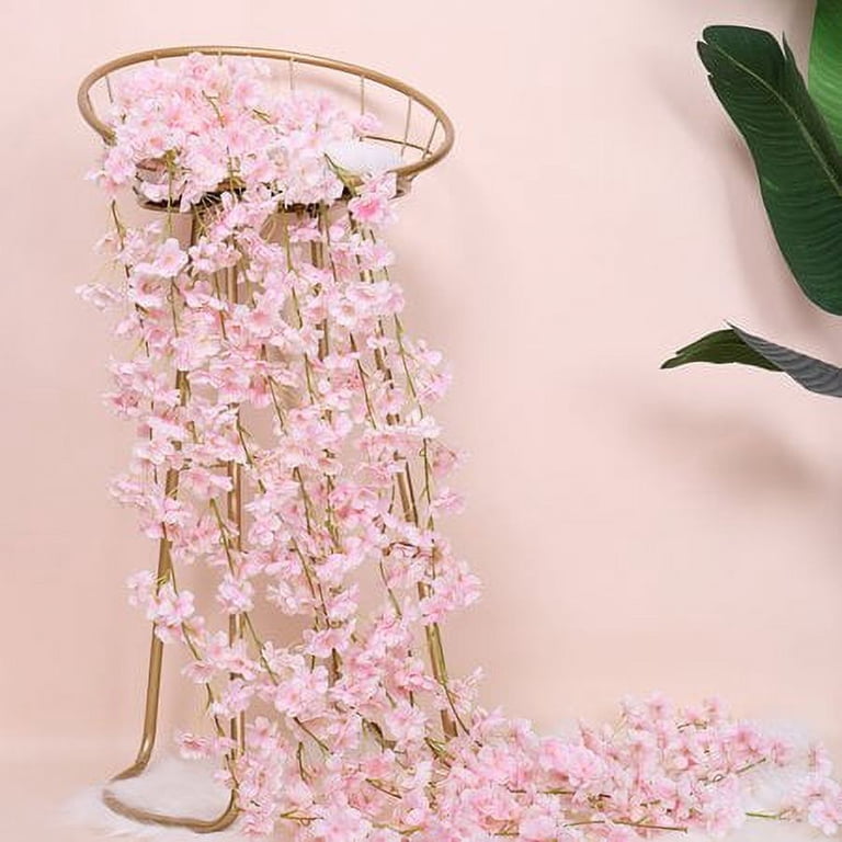 No.032 CHERRY BLOSSOM✿.*・フラワーガーランド⸜❤︎⸝‍ Morttic 4Pcs Artificial Cherry Blossom Vine,1.8M Artificial Silk