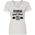 thumbnail image 3 of Inktastic Wyoming Awesome Since 1890 Women's V-Neck T-Shirt, 3 of 5