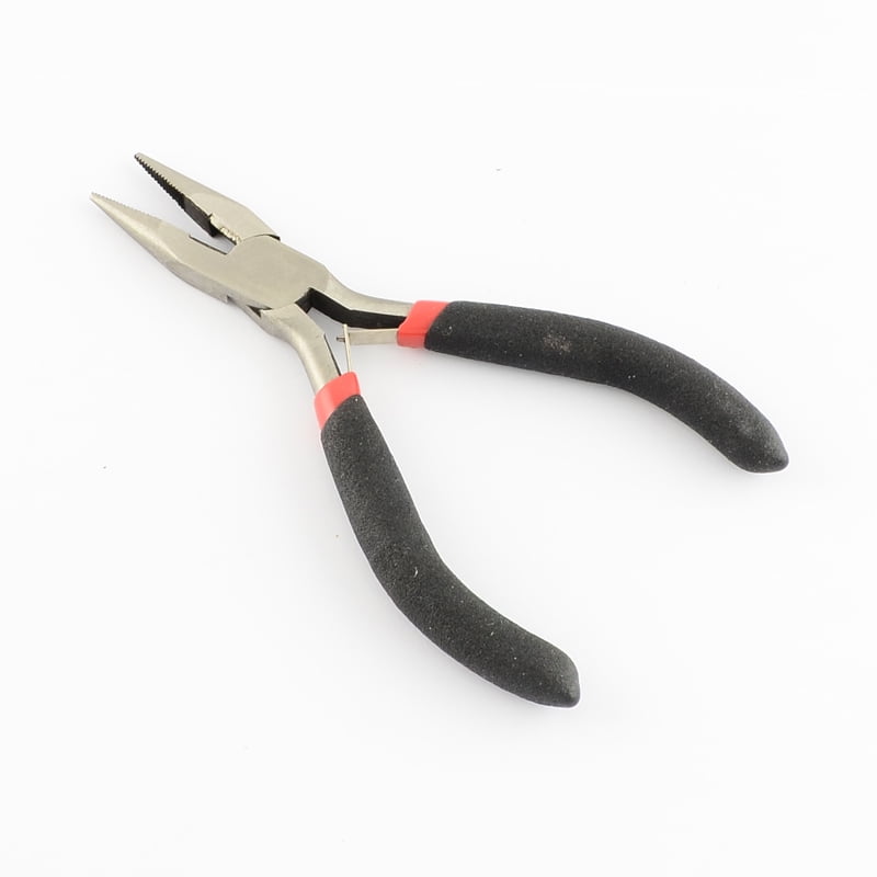 45# Carbon Steel DIY Jewelry Tool sets: Round Nose Pliers Wire Cutter Pliers End Cutting Pliers Side Cutting Plier and Bent Nose Plier Black 285x185x13mm 5pcs/set 1set