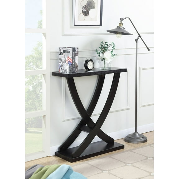 Convenience Concepts Newport Cross Step Console Table, Espresso