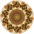 thumbnail image 1 of Ahgly Company Machine Washable Indoor Round Transitional Mahogany Brown Area Rugs, 5' Round, 1 of 7