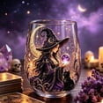 thumbnail image 3 of Halloween Witch Stemless Wine Glass , Gothic Crystal Ball Tumbler for Spooky Party Decor., 3 of 7