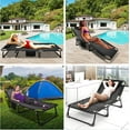 SLSY Folding Camping Cot with 2 Sided Cushion & Pillow, Adjustable 5