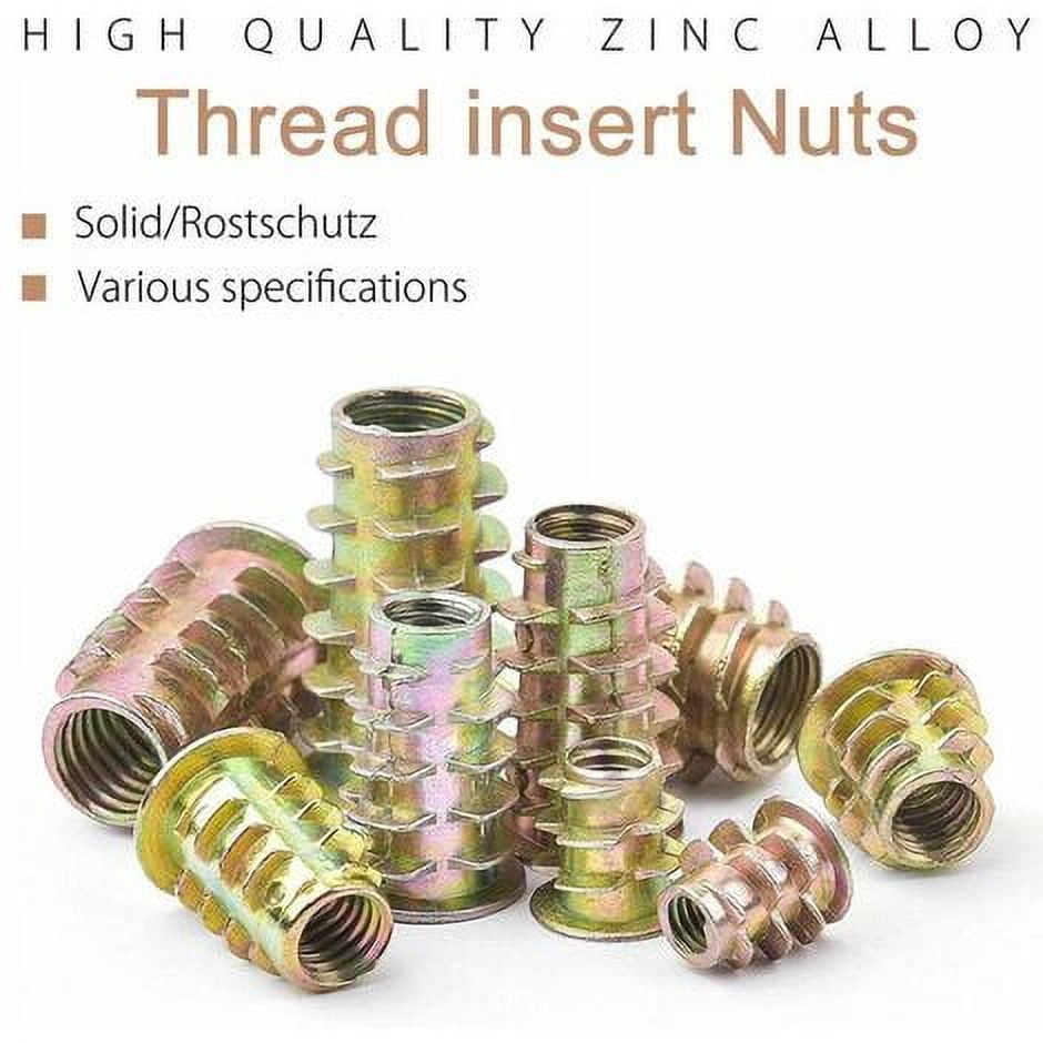 M4 M5 M6 M8 M10 Hex Nuts with Threaded Inserts, Zinc Alloy Hexagonal Threaded Insert Nuts Inserts,(230PCS)