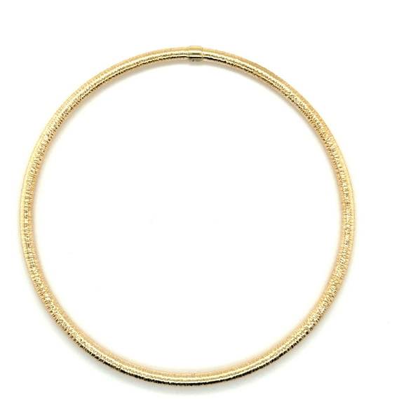14K Gold Dainty Slip-On Textured Bangle, Real Gold Bracelet For Women, Diamond Cut Finish, 8" Inch, 3mm Wide, Thin Stackable Bangle
