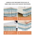 thumbnail image 5 of Blue Beige Wood Grain Bed Skirt Queen Size 18" Drop Vintage Board Farmhouse Retro Ruffled Wrap Around Bed Skirts Adjustable Elastic Bedskirt Dust Ruffle for Queen Size Bed, 5 of 7