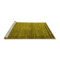thumbnail image 2 of Ahgly Company Machine Washable Indoor Round Oriental Yellow Industrial Area Rugs, 8' Round, 2 of 4