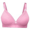 thumbnail image 2 of YWDJ Bras for Women Plus Size Push up Lounge Bras No Wire Comfortable Bras Adjustable Straps Full Coverage Wrap Bras Padded Lace Comfort Bras Solid Sleep Bras Pink 34, 2 of 5