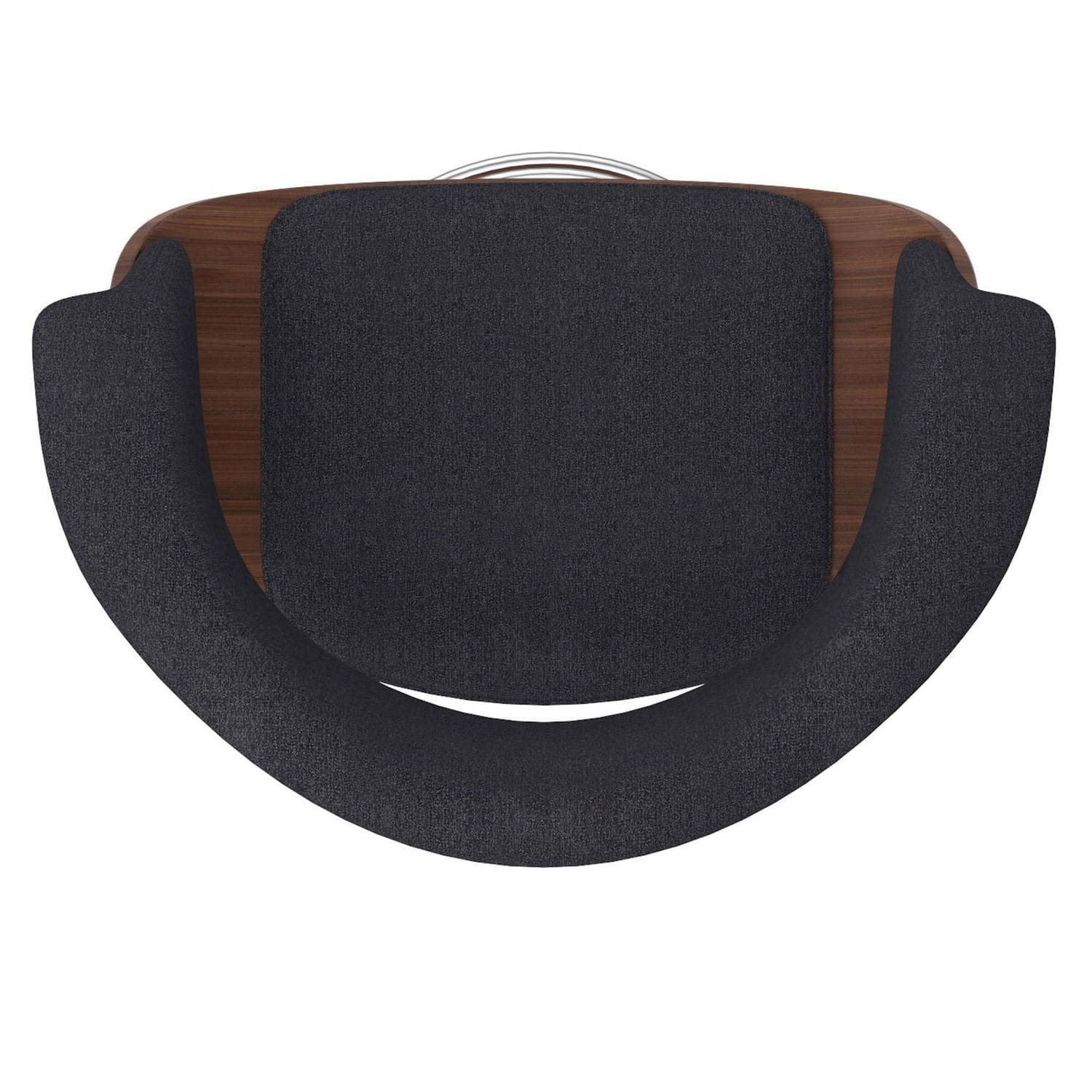 Mid-Century Fabric & Bentwood 26'' Counter Stool in Charcoal