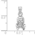 thumbnail image 2 of 14k White Gold Skull Crossbones Necklace Charm Pendant Dagger Dragon, 2 of 6