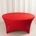 thumbnail image 2 of Balsa Circle 60" Spandex 5 Feet Round Fitted Stretchable Tablecloth Red, 2 of 8