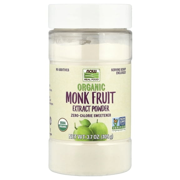 NOW Foods Organic Monk Fruit Extract Powder, Zero-Calorie Sweetener, 3.7 oz (105 g)