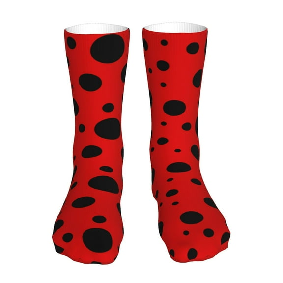 Uemuo Ladybug Pattern for 16in Socks, Cotton Socks Sports Socks Knee High Socks Comfortable Socks For Men, Women